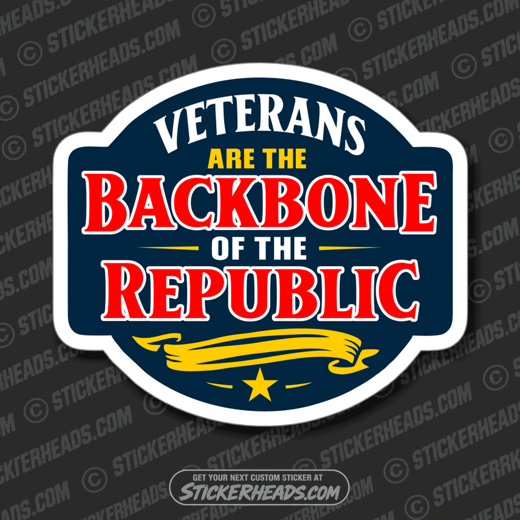 BACKONE OF THE REPUBLIC - VERERAN - Military Sticker
