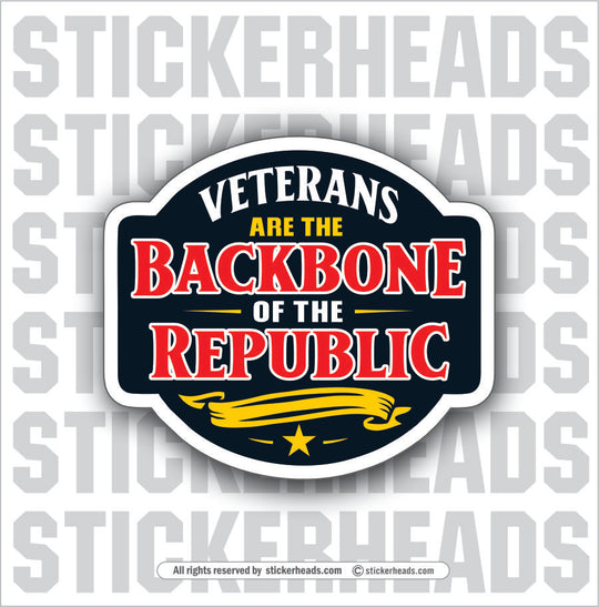 BACKONE OF THE REPUBLIC - VERERAN - Military Sticker