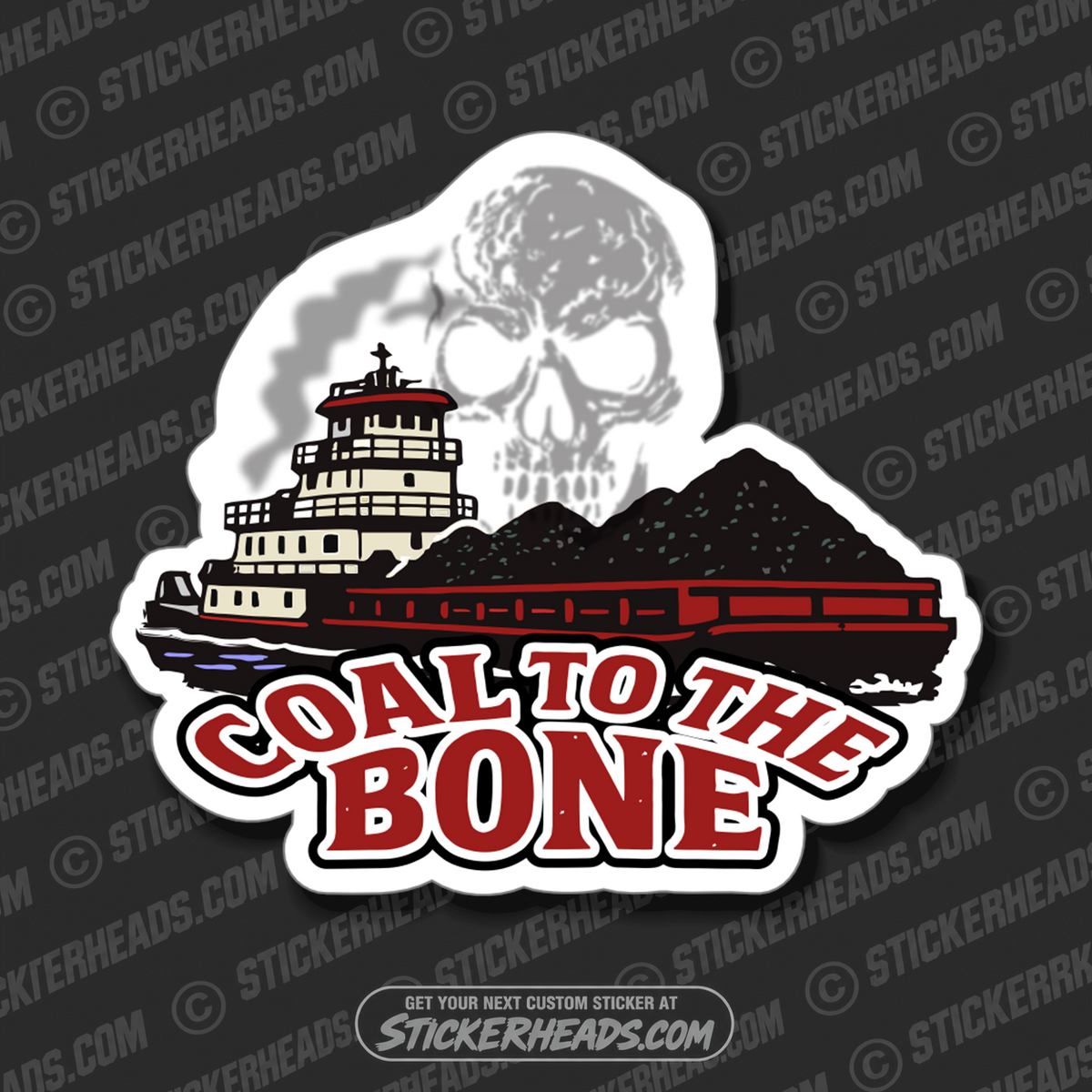 COAL TO THE BONE  -  BARGE TOWBOAT Union Misc  Sticker