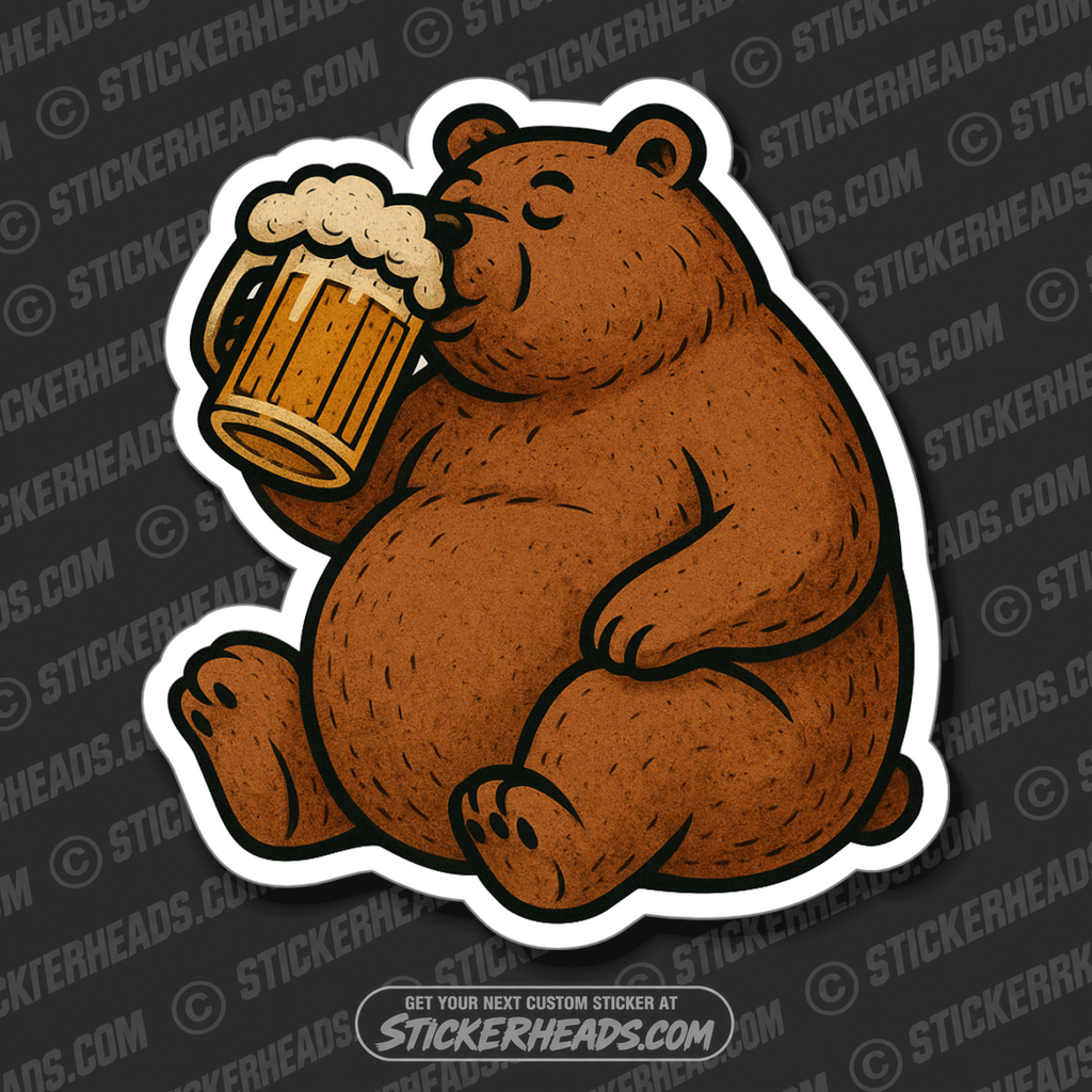 BEAR BEERS -  ALCOHOL Misc Funny Sticker