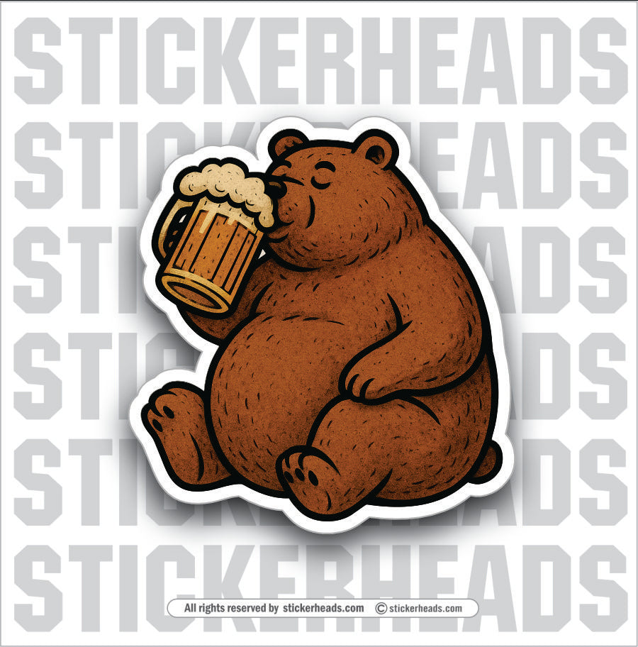 BEAR BEERS -  ALCOHOL Misc Funny Sticker