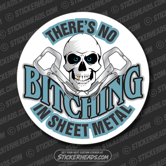 Sheet Metal Skull - Custom Text -  In Memory Of Sticker