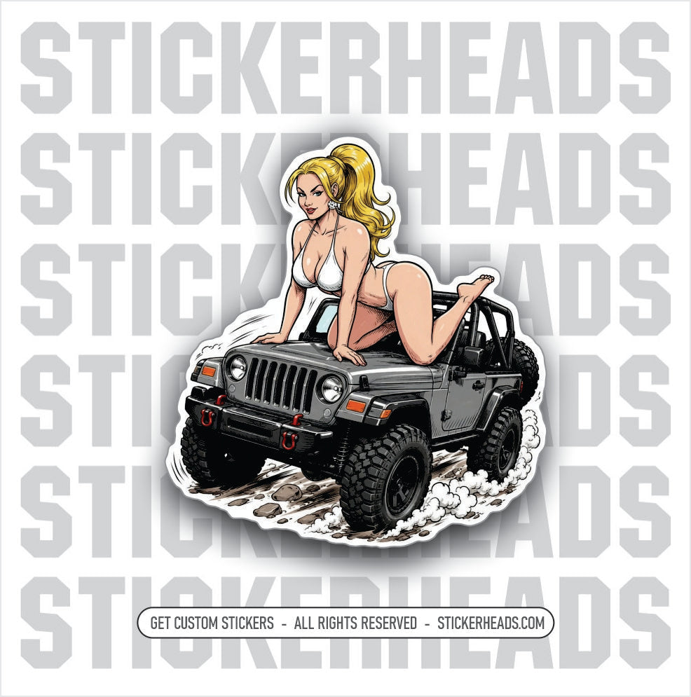 BLONDIE JEEP RIDES -  4x4 Auto Truck Sticker