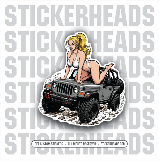 BLONDIE JEEP RIDES -  4x4 Auto Truck Sticker