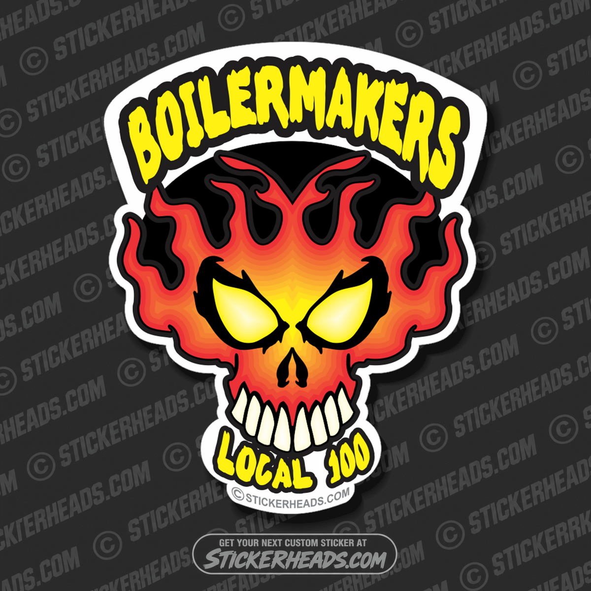 Flame Skull - your local -  boilermakers  boilermaker  Sticker