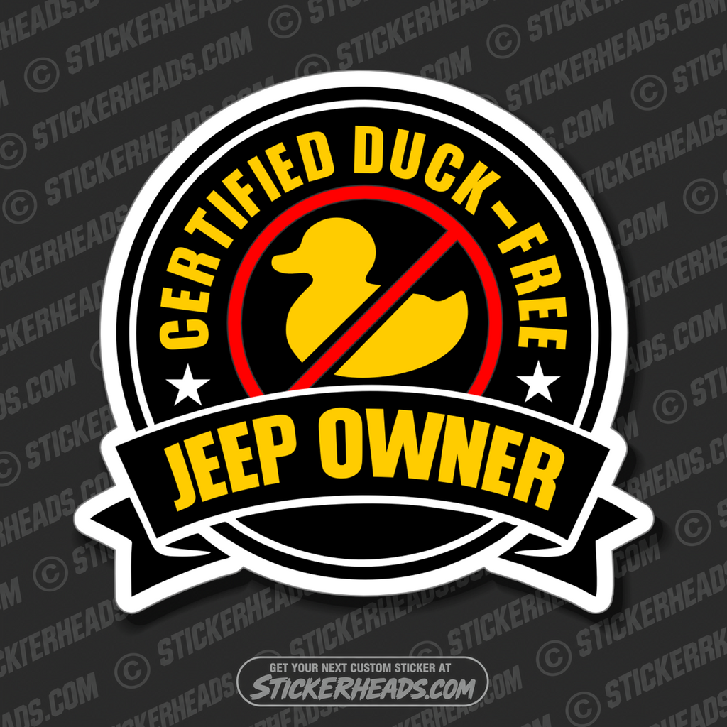 CERTIFIED DUCK FREE JEEP -  4x4 Auto Truck Sticker
