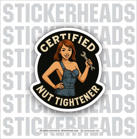 CERTIFIED NUT BUSTER - CUTE GIRL - Union Mic Funny Sticker