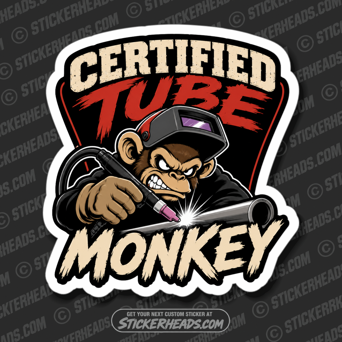 CERTIFIED TUBE MONKEY -  TIG welder welding sticker