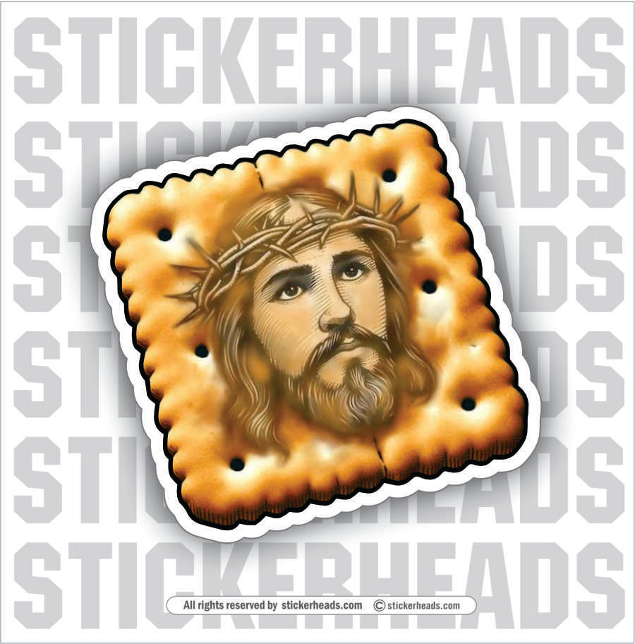 CHRIST ON A CRACKER - JESUS -  Funny Sticker