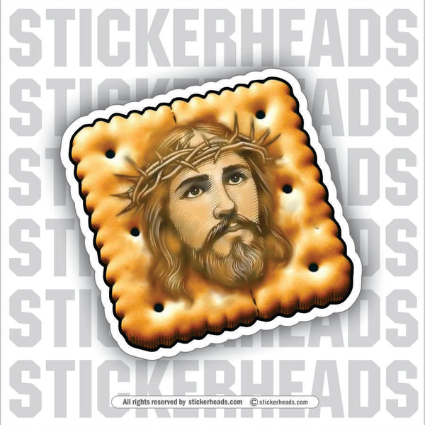 CHRIST ON A CRACKER - JESUS -  Funny Sticker
