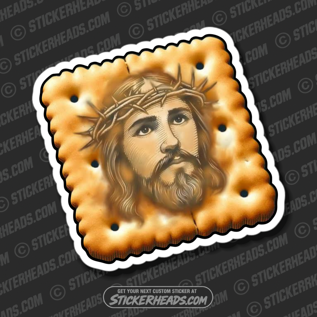 CHRIST ON A CRACKER - JESUS -  Funny Sticker
