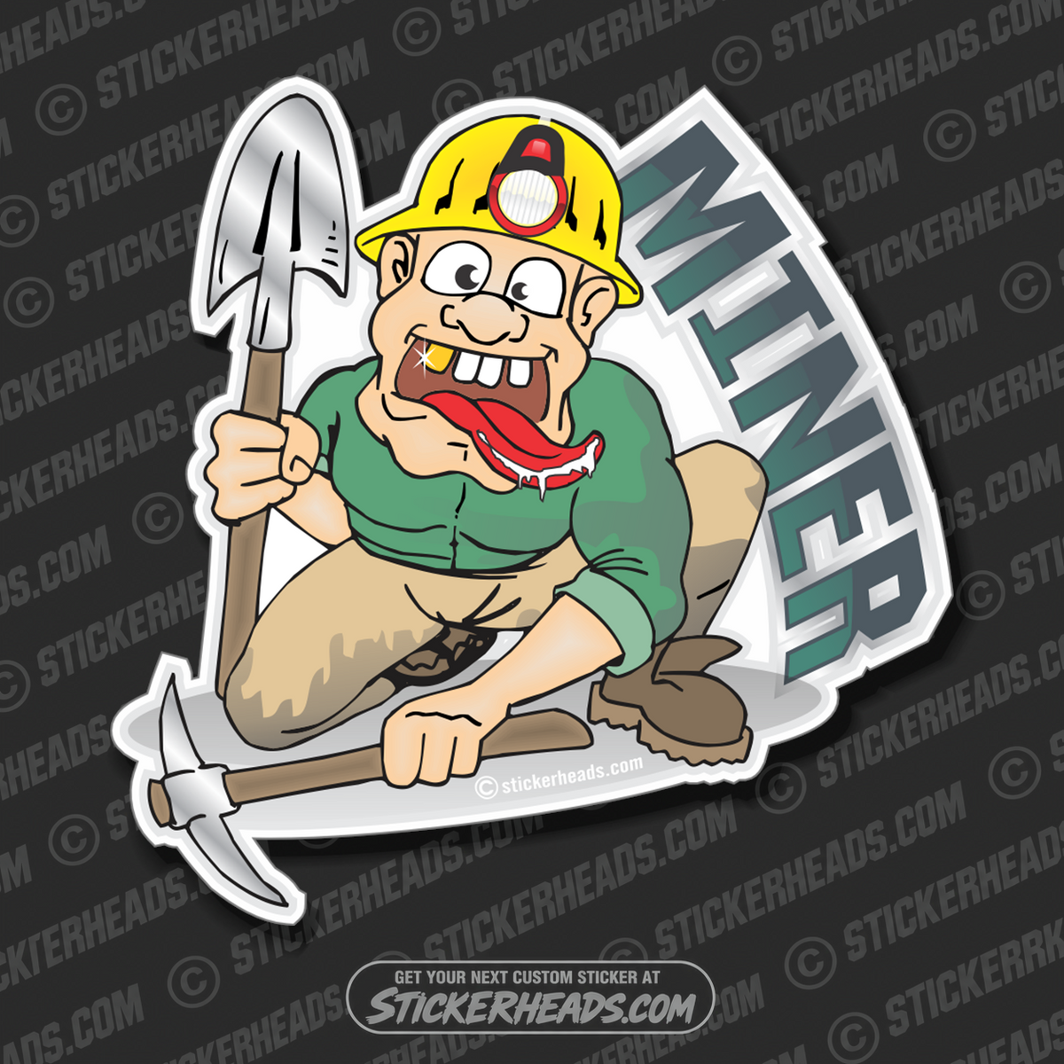 Coal Miner Cartoon Guy  - Coal Miners Mining Sticker