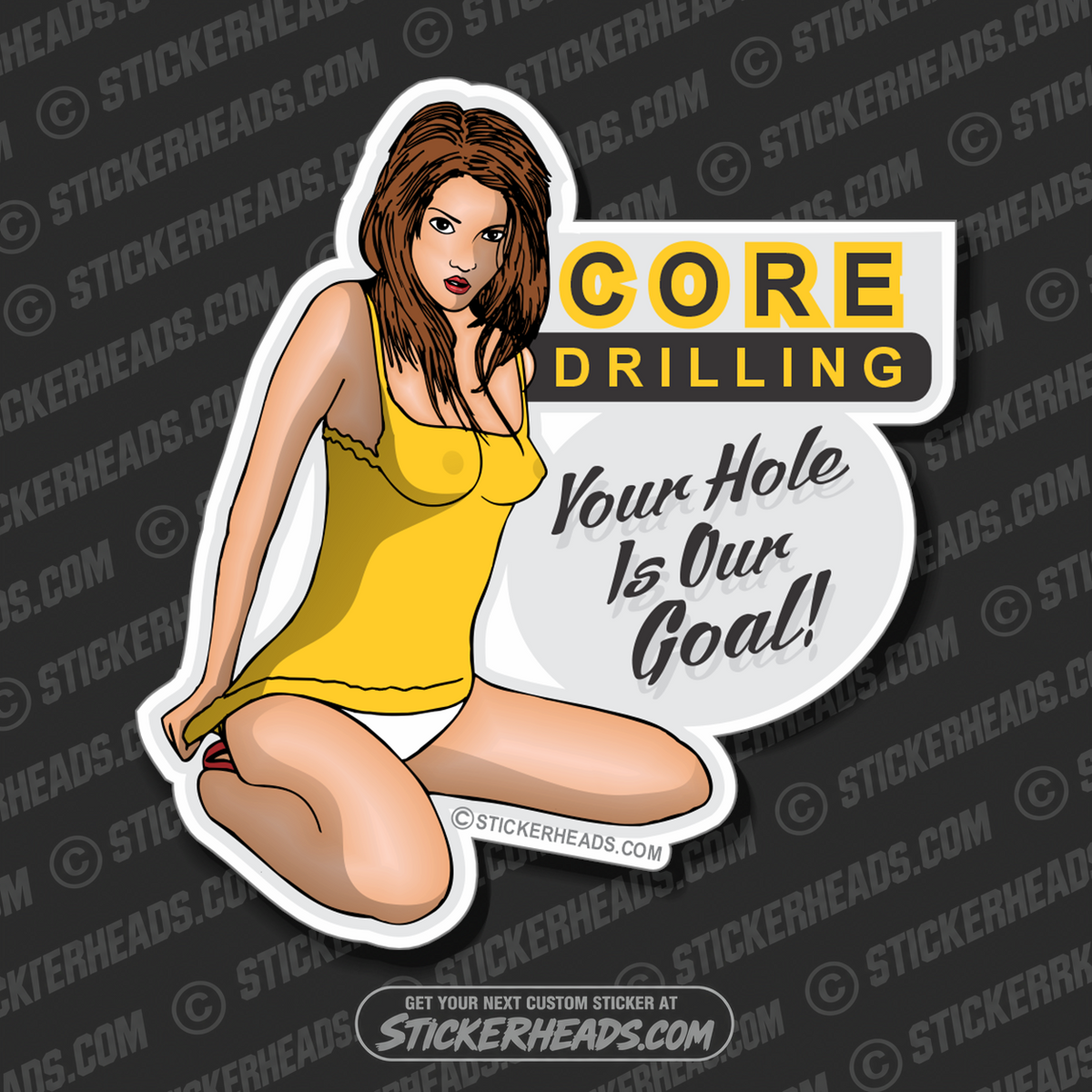 Your Hole Is Our Goal - Sexy Chick  -  Core Driller Drilling Sticker