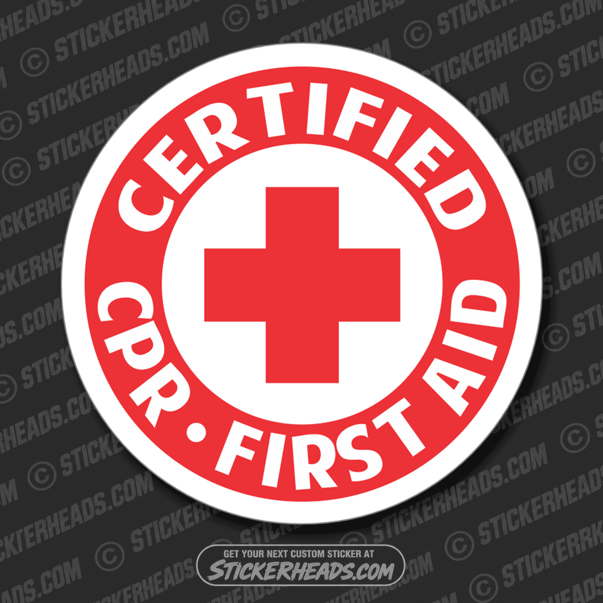 Certified CPR First Aid - REDCROSS  -  Funny Work Sticker