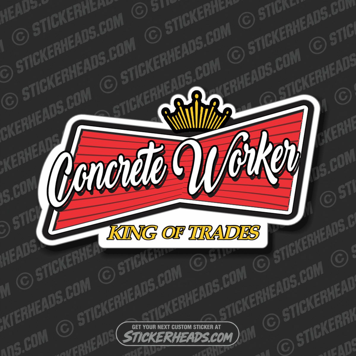 Beer Concrete Worker Logo - king of trades  -  Sticker