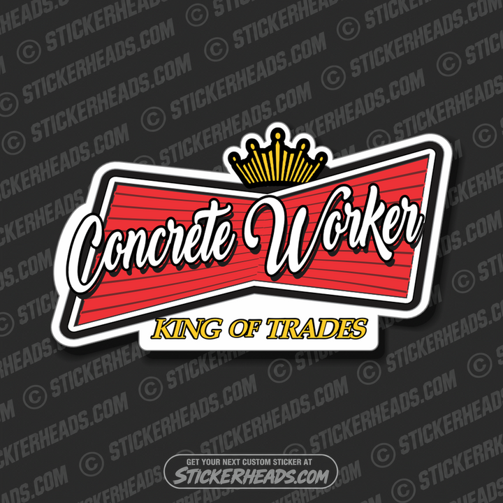 Beer Concrete Worker Logo - king of trades  -  Sticker
