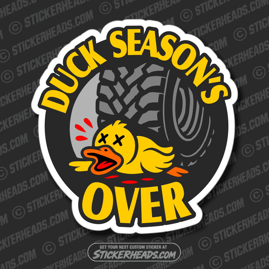 DUCK SEASON'S OVER JEEP -  4x4 Auto Truck Sticker