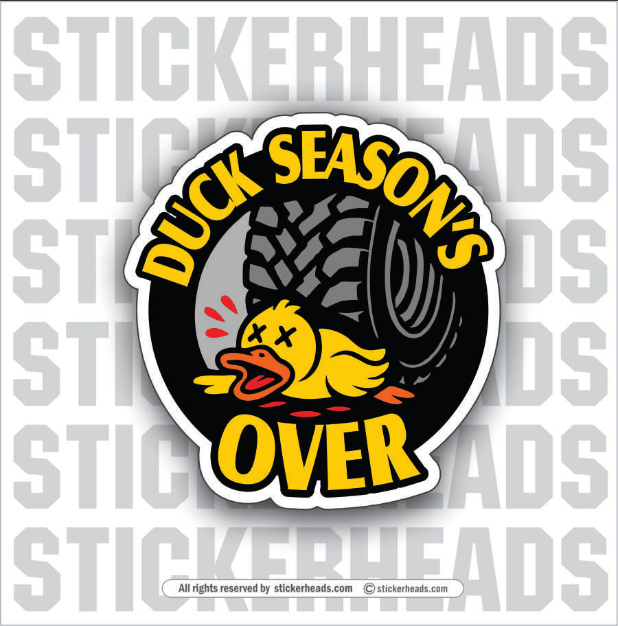 DUCK SEASON'S OVER JEEP -  4x4 Auto Truck Sticker
