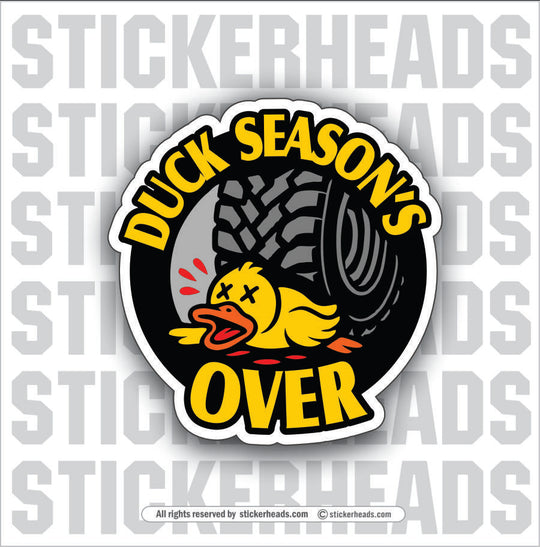 DUCK SEASON'S OVER JEEP -  4x4 Auto Truck Sticker