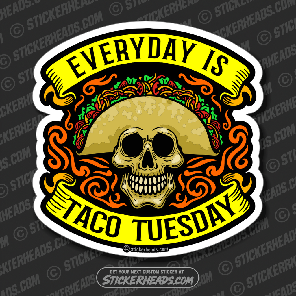 TACO TUESDAY - Skull - union misc work Funny Sticker