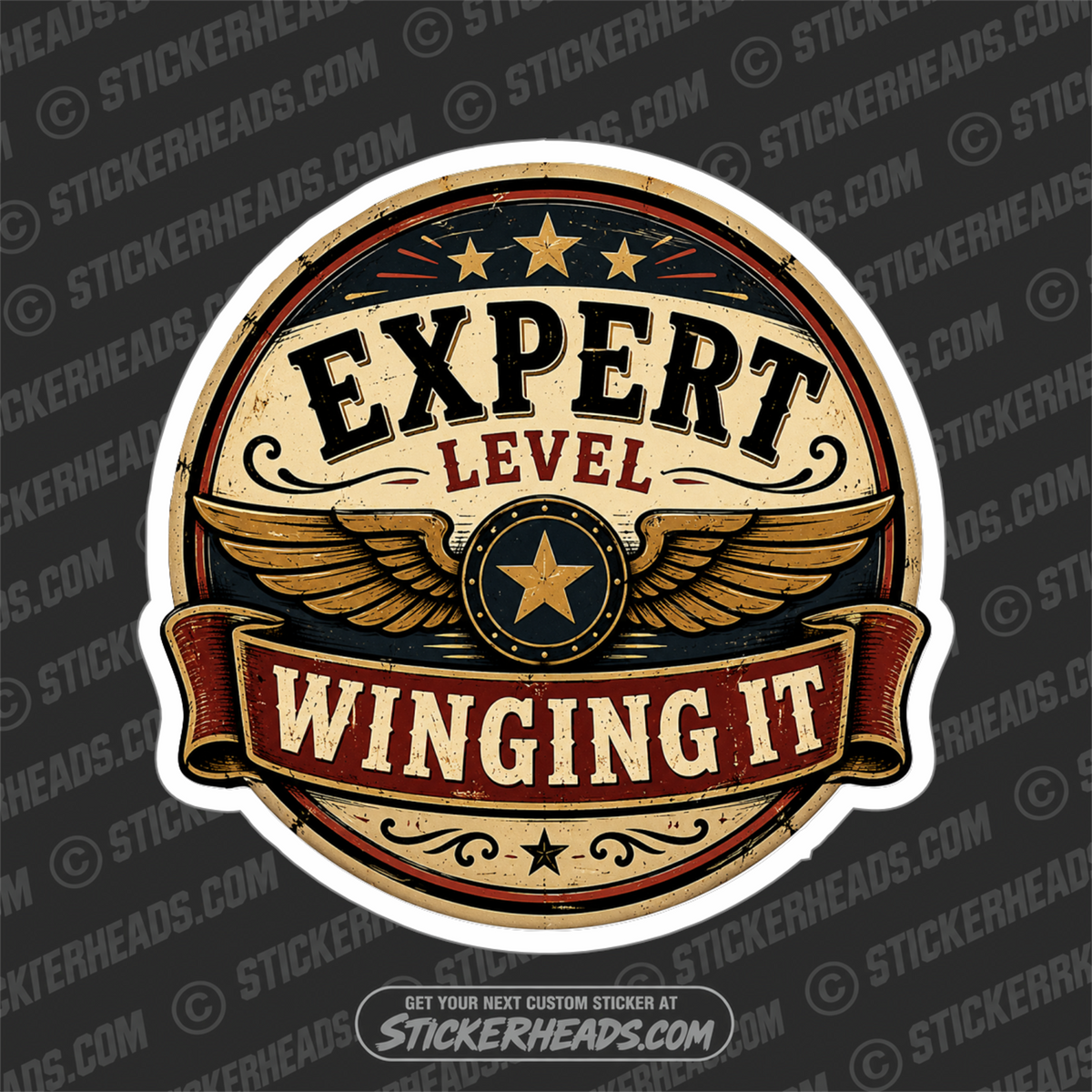 EXPERT LEVEL WINGING IT -  funny sticker