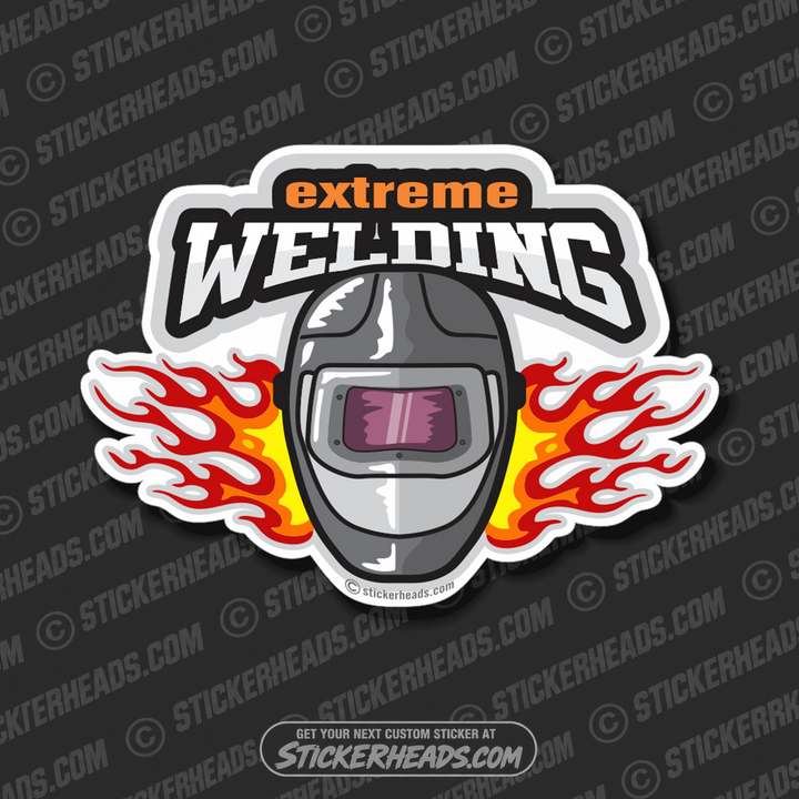 Extreme Welder with flames    - welding weld sticker