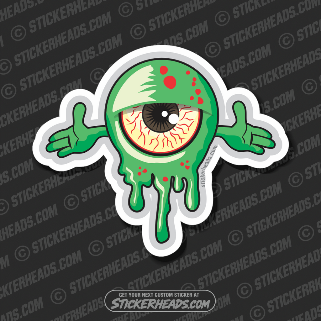 Eye Sore Cartoon Eyeball - Pot High Life  - Funny Sticker