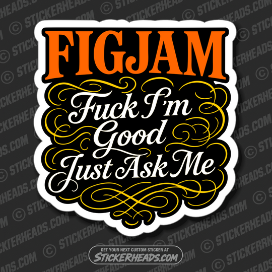 FIGJAM 2  - WORK FUNNY Union Sticker
