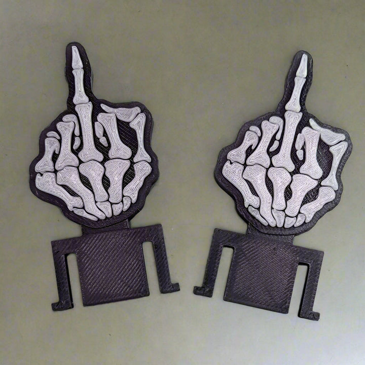 SKELETON FLIP OFF HAND FOR HARD HAT - Work Union Misc Funny - Guy Gifts - Man Cave Shit