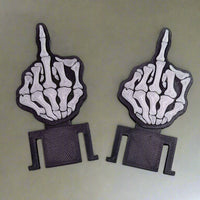 SKELETON FLIP OFF HAND FOR HARD HAT - Work Union Misc Funny - Guy Gifts - Man Cave Shit