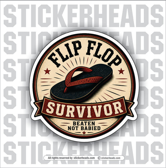 FLIP FLOP SURVIVOR - funny sticker
