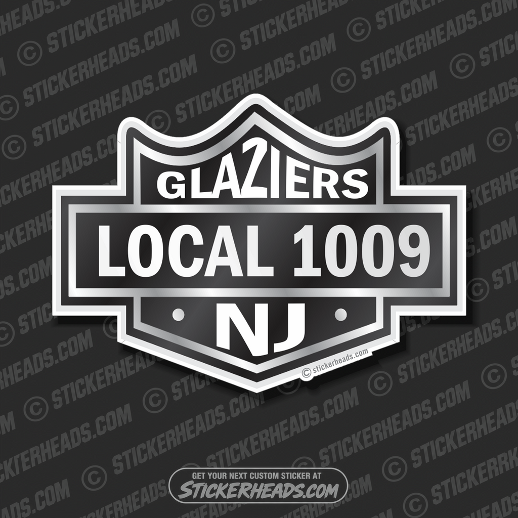 Black Biker Badge - Custom Text - Glaziers Stickers