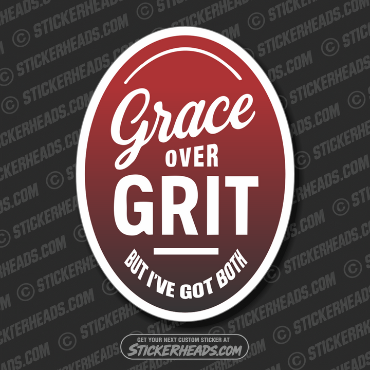 GRACE OVER GRIT -  Cross Religious Sticker