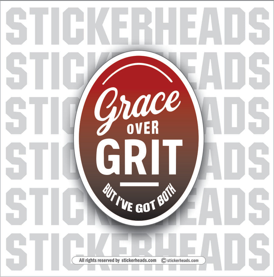 GRACE OVER GRIT -  Cross Religious Sticker