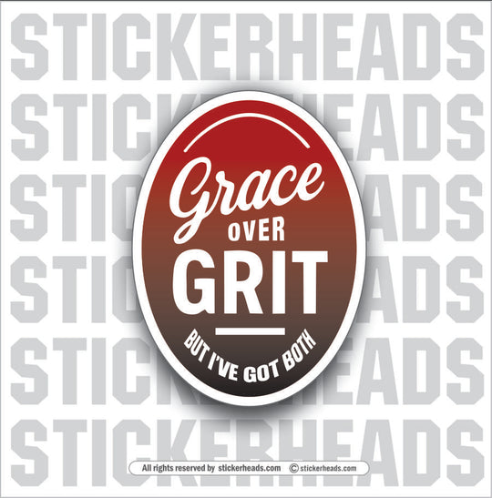 GRACE OVER GRIT -  Cross Religious Sticker