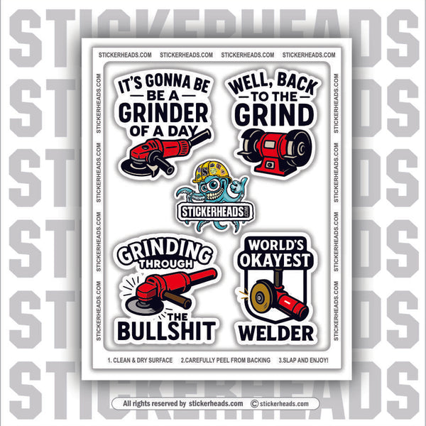 RANDOM SHIT ( grinders ) - FUNNY SHIT PACK #2  - WORK MISC Funny Sticker