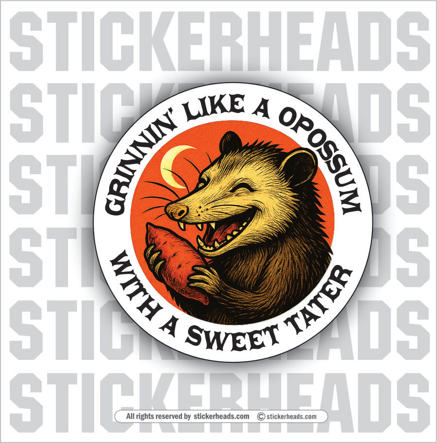 GRINNIN LIKE A OPOSSUM - Funny Work Misc Sticker