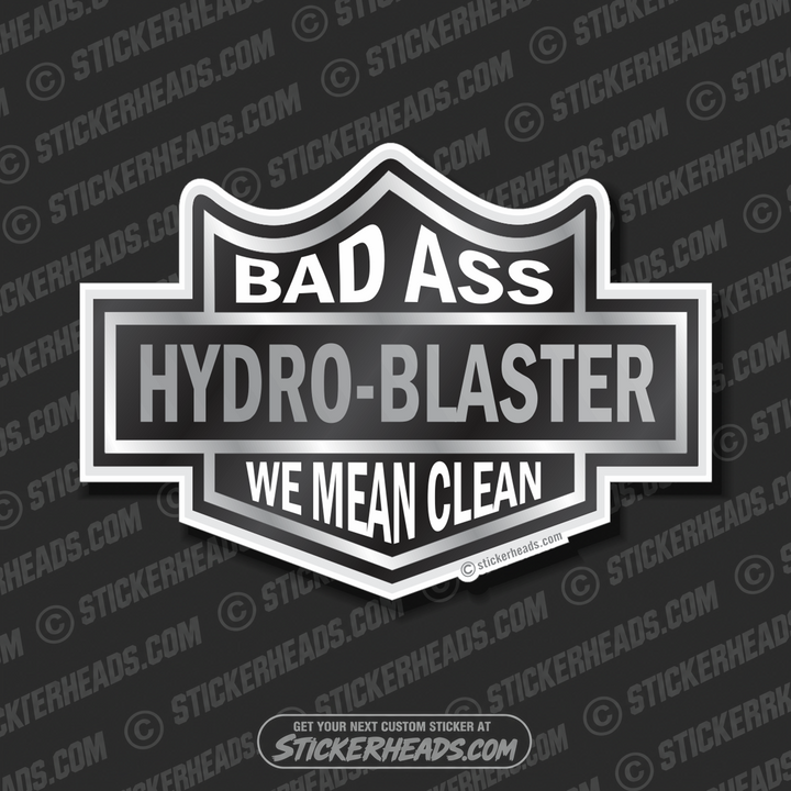 Black Biker Badge - Custom Text - Hydro Blaster Blasting Sticker