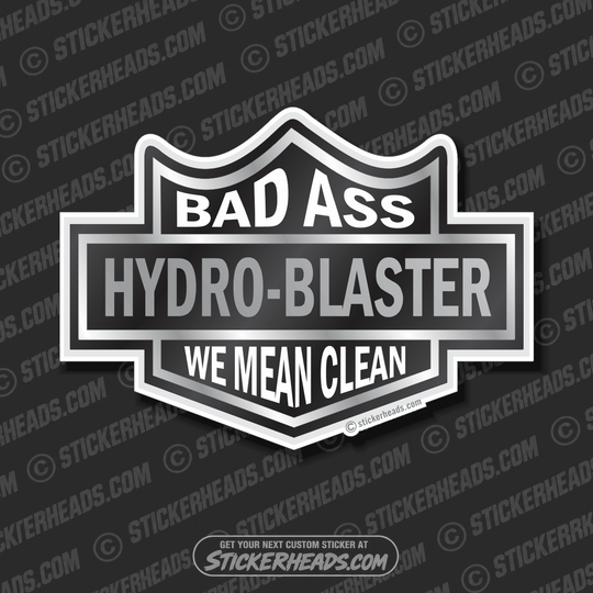 Black Biker Badge - Custom Text - Hydro Blaster Blasting Sticker