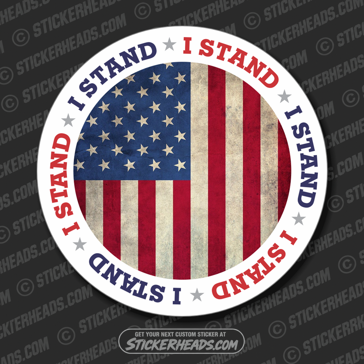 I Stand USA Flag AMERICA - Coffee Tumbler Sticker