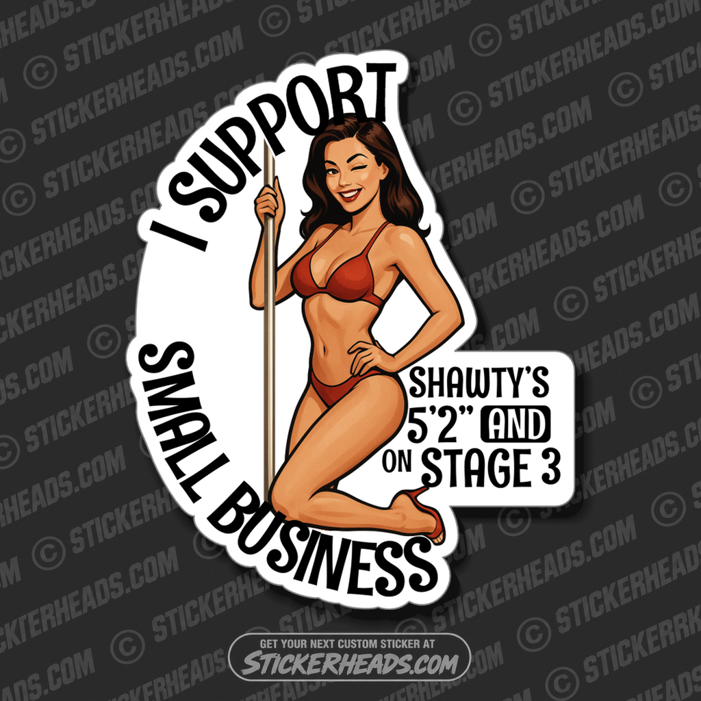 I SUPPORT SMALL BUSINESS - STRIPPER - Union Misc Funny ECONOMY Sticker