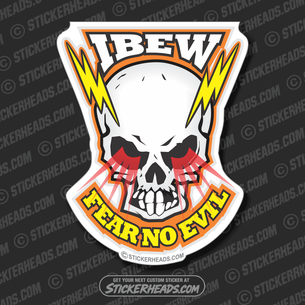 Skull With Electricial bolts -  Electrical Electric Sticker