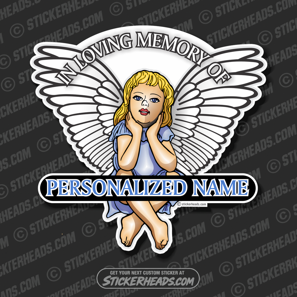 Angel child with custom name -  In Memory Of Sticker