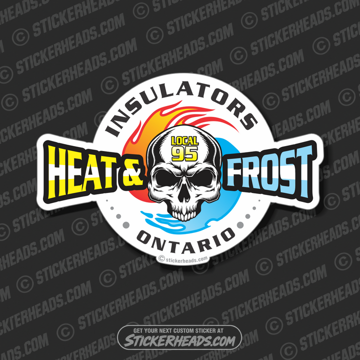 Heat & Frost Skull - Custom Text - Insulators  Insulator Sticker