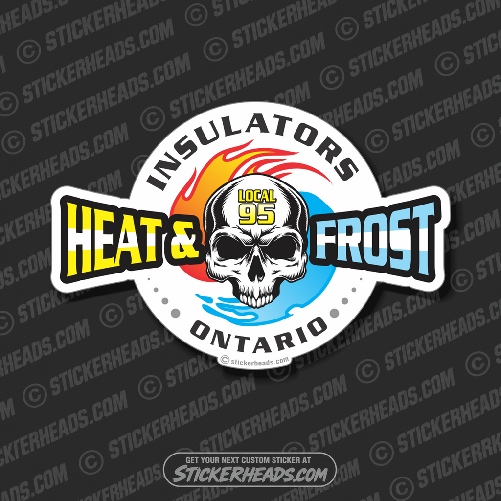 Heat & Frost Skull - Custom Text - Insulators  Insulator Sticker