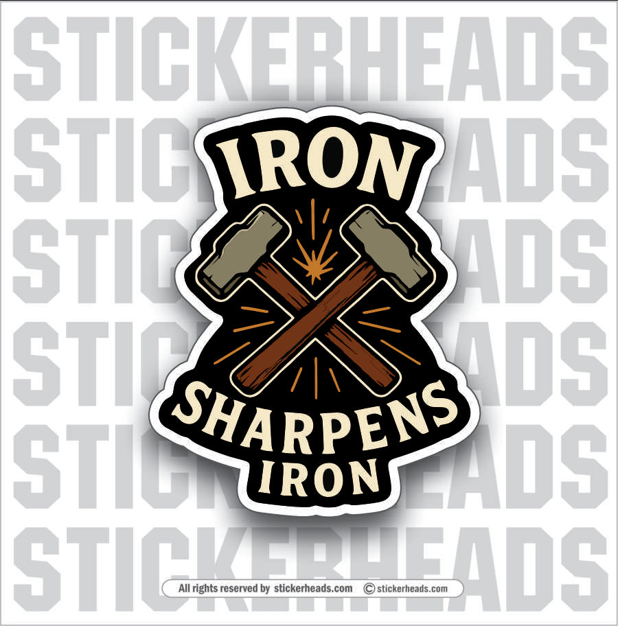 IRON SHARPENS IRON -  Cross Religious Sticker