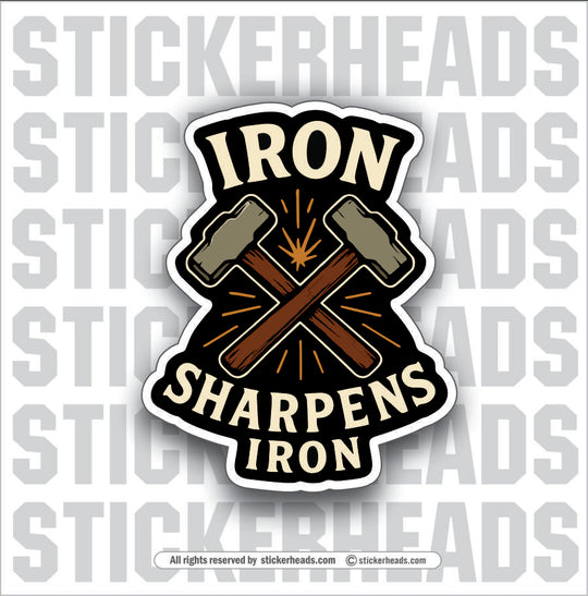 IRON SHARPENS IRON -  Cross Religious Sticker