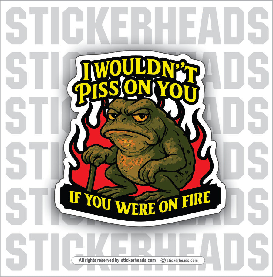 I WOULDNT PISS ON YOU IF YOU WERE ON FIRE- Funny Work Misc Sticker