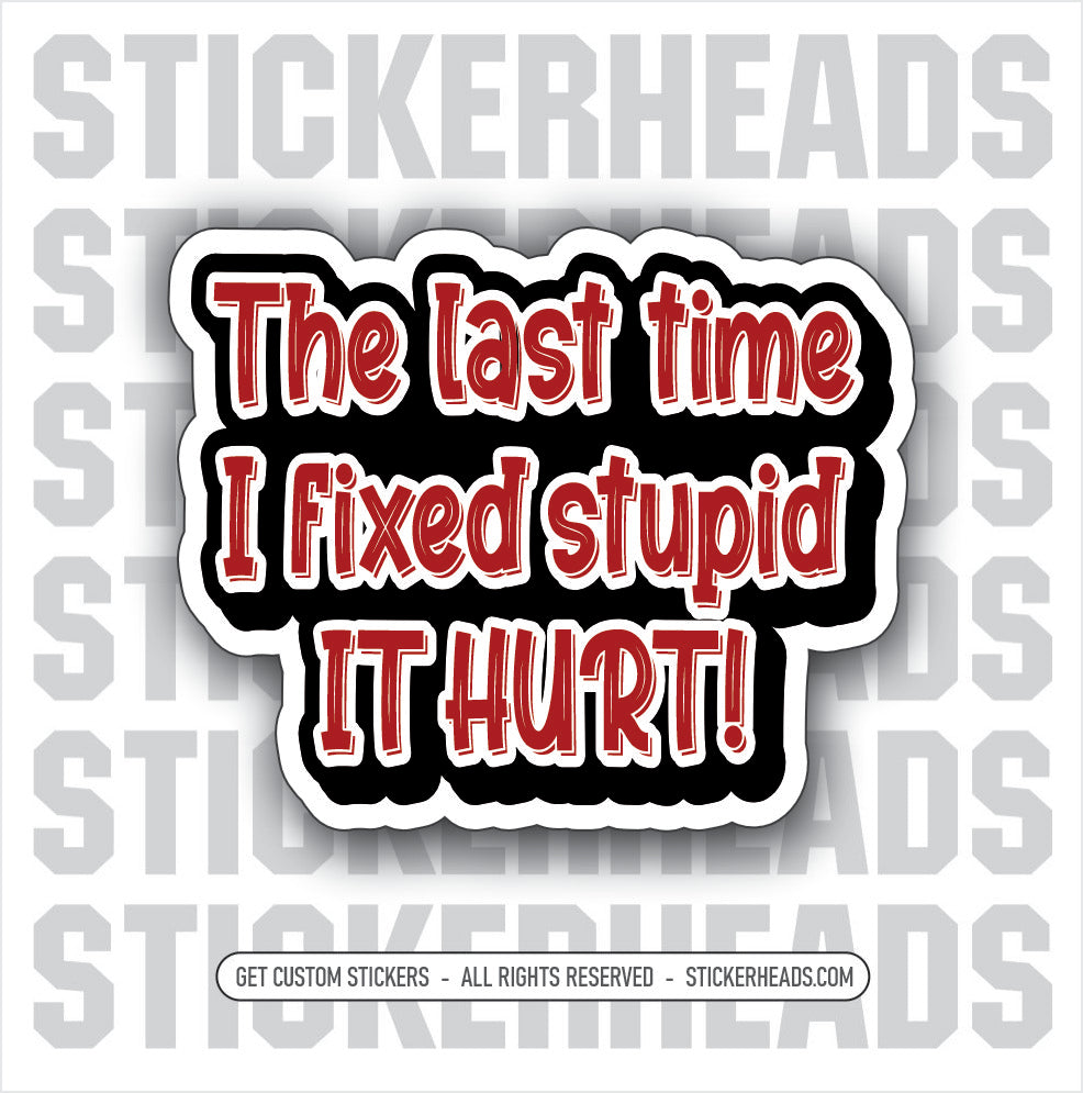 The Last Time I FIXED STUPID It Hurt - Work Union Misc Funny Sticker