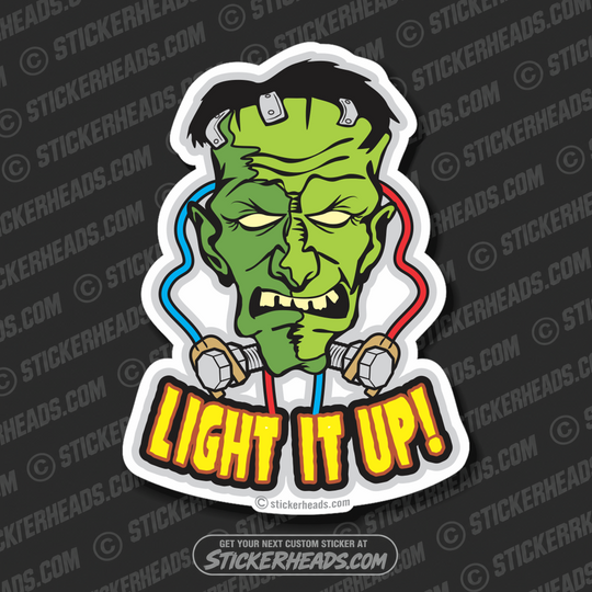 Franky Frankenstein - Cartoon  Light it up -  Electrical Electric Sticker